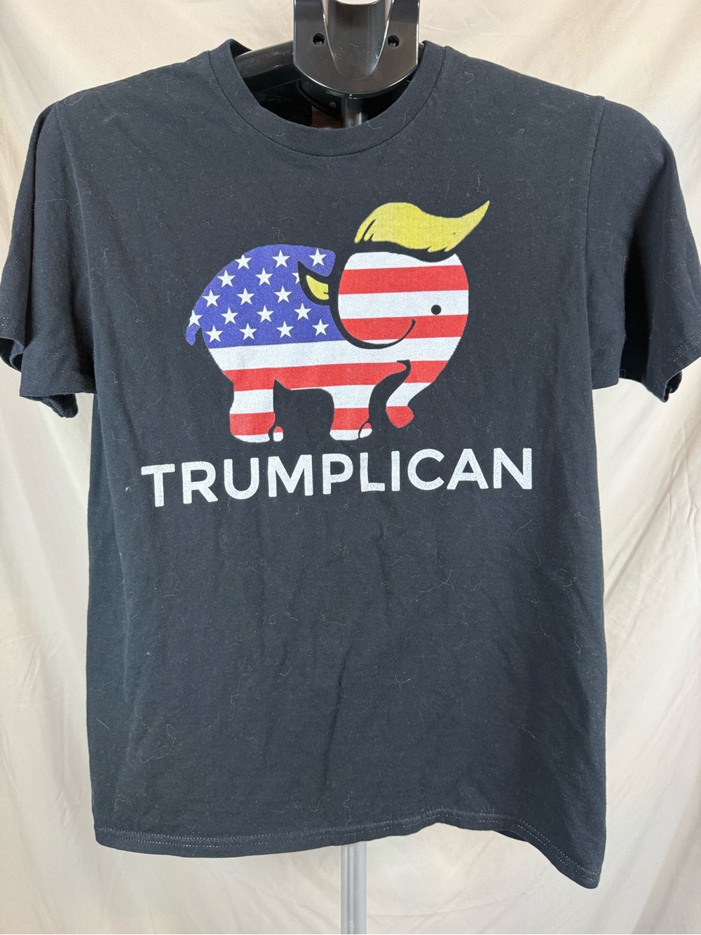 Trump- “Trumplican” American Flag Elephant Graphic Tee - Size Adult Smal
